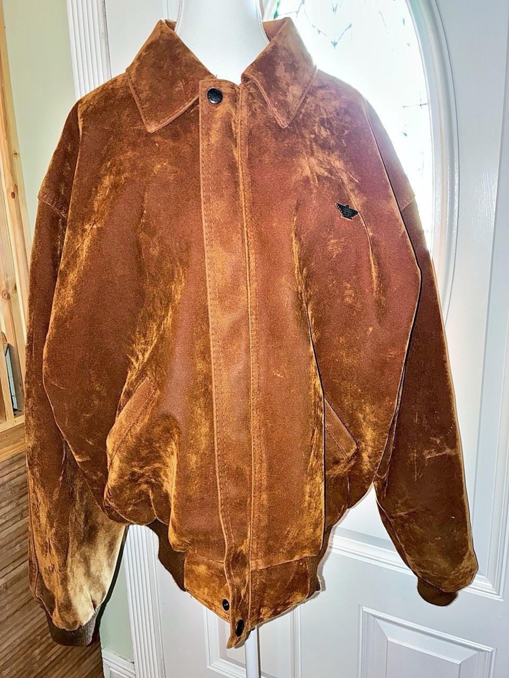Vintage Reportage  Men's Brown Velvet-Look Bomber Jacket